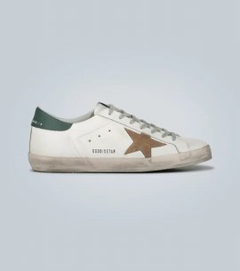 Superstar Distressed Leather And Suede Sneakers In White
