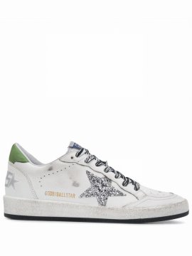 Ball Star Glitter Leather Sneakers In White