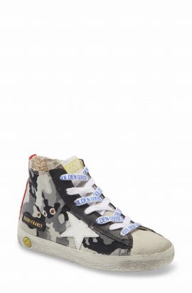 Baby's & Girl's Francy Camouflage Star Sneakers In Grey Camouflage Ice White Ruby