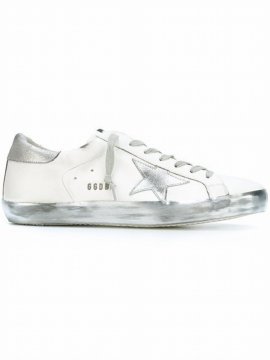 White Super-star Metallic Leather Sneakers