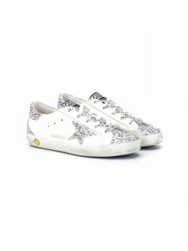 Deluxe Brand Unisex Super-star Glitter Low Top Sneakers - Toddler, Little Kid In White