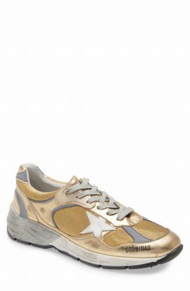 Dadstar Metallic Sneaker In Gold/ White