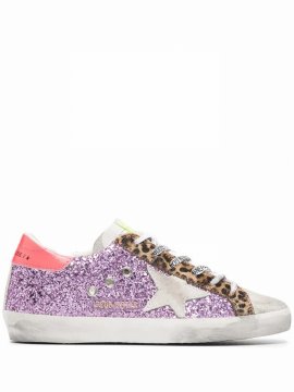 Women's Superstar Low-rise Glittered Suede Sneakers In Pink