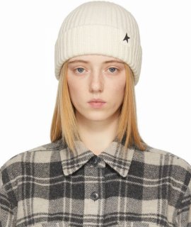 Star Beanie Damian Wo Low Turn Lateral Small Star In White