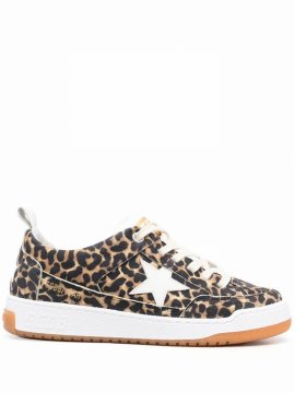 Superstar Leopard-print Suede Glitter Sneakers In Beige Brown Leo/w