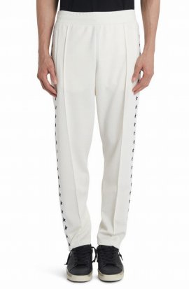 Star-trim Tailored Track Pants In Papyrus/black