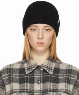 Logo Embroidered Beanie Hat In 90100 Black
