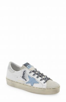 Super-star Low Top Sneaker In White Leather/ Faded Denim