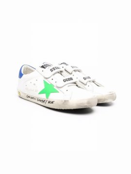 Kids' Baby's, Little Boy's & Boy's Old School Leather Star & Heel Signature Foxing Sneakers In White Multi