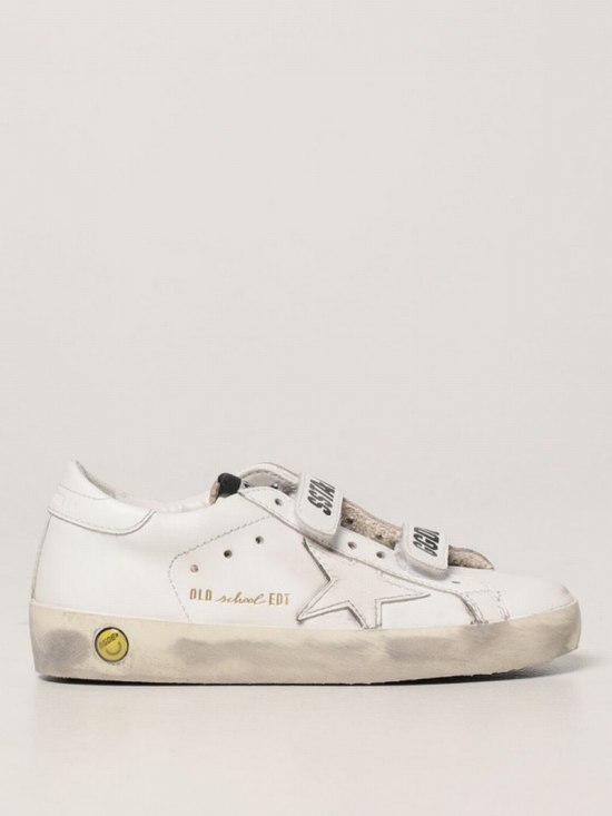 Kids' White Old School Leather Sneakers