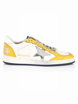 Ball Star Net Low-top Sneakers In White Yellow
