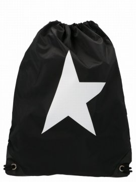 Deluxe Brand Star Printed Drawstring Backpack In White/black