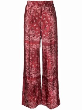 Bandana-print Straight Trousers In Red