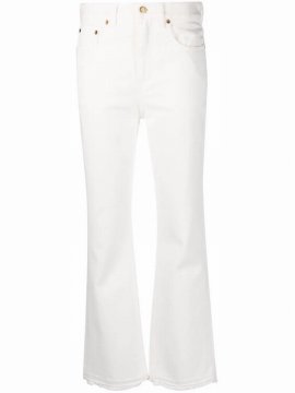 Distressed Denim Jeans In White