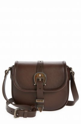 Small Rodeo Leather Shoulder Bag In Brown