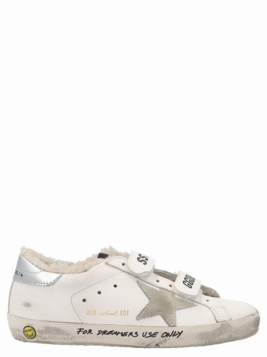 Kids Old School Distressed Leather Sneakers (it36-it39) In Off White
