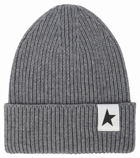 Kids' Knitted Logo-patch Beanie In Grey