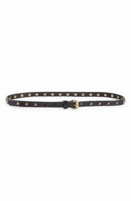 Molly Star Stud Leather Belt In Black