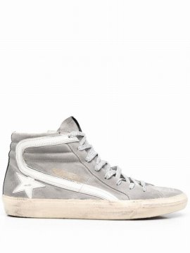 Slide Sneakers In Grey Suede In 60364 Mud/white/black/silver