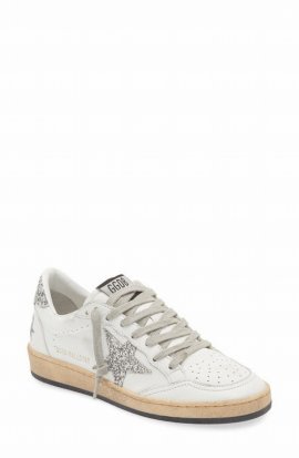 20mm Ball Star Nappa Leather Sneakers In White,silver