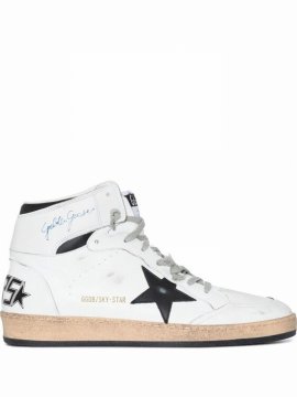 Star-patch Lace-up Sneakers In White