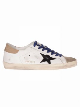 Superstar Distressed Leather Upper Suede Sneakers In White