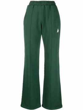 Embroidered-logo Straight-leg Track Pants In Green