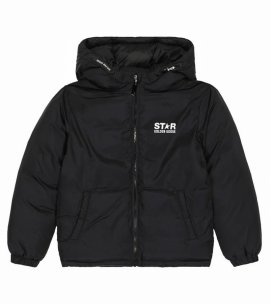 Kids' Logo Zipped Hooded Jacket In Black