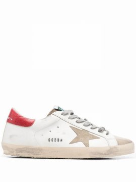 Star-patch Leather Sneakers In White