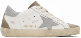 White & Taupe Super-star Classic Sneakers In 11179 White/taupe/gr