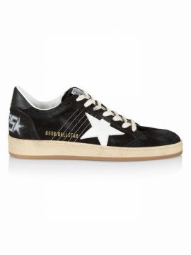 Ball Star Suede Upper With Stitchingand Spur Leather Star And Heel In Black