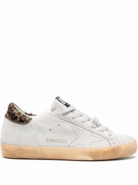 Super-star Leopard-print Lace-up Sneakers In Grey