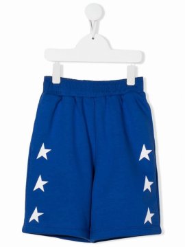 Kids' Boy's Star-printed Wide Leg Shorts In Blue
