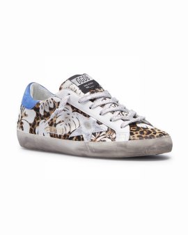 Superstar Leopard-print Hibiscus Sneakers In Leopard/blue