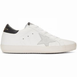 Superstar Distressed Printed Leather And Suede Sneakers In White