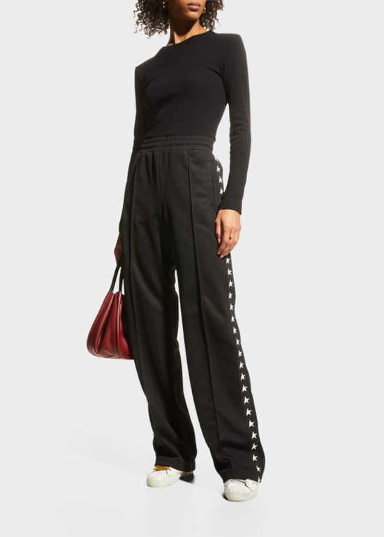 Dorotea Star Collection Logo Track Pants In 80203 Black/white