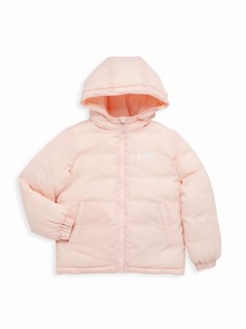 Kids' Little Girl's & Girl's Star Logo Puffer Jacket In Pink White