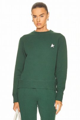 Womens Green Cotton Sweatshirt