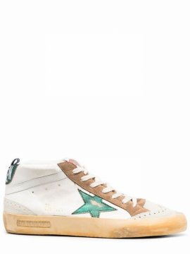 Multicolor Star-patch High-top Sneakers In White