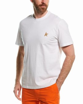 Star Collection T-shirt With Gold Star On The Front In White