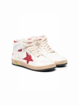 Kids' Star-patch Hi-top Sneakers In White