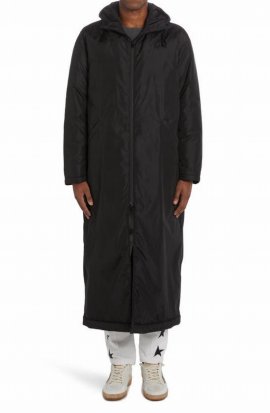 Black Star Collection Hooded Padded Long Coat