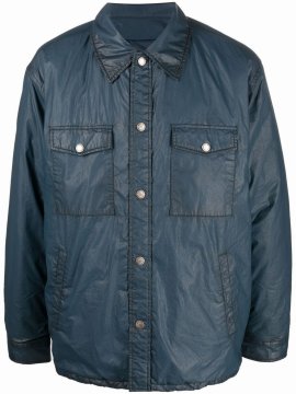 Buttoned Shirt Jacket In Blue