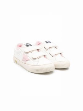 Kids' Super-star Touch-strap Sneakers In White