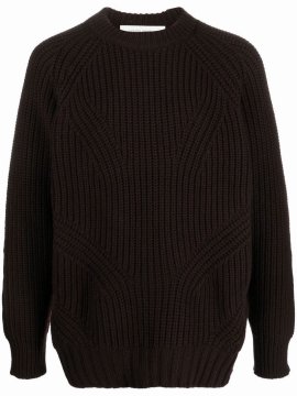 Chunky-knit Wool Jumper In Rot