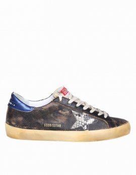 Superstar In Leather With Python Print Star In Black