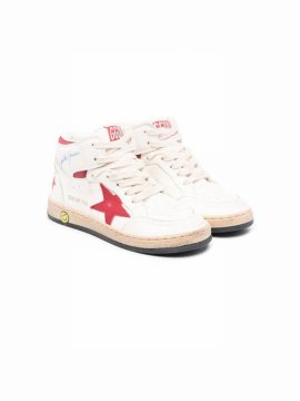Kids' White Leather Sneakers In Bianco