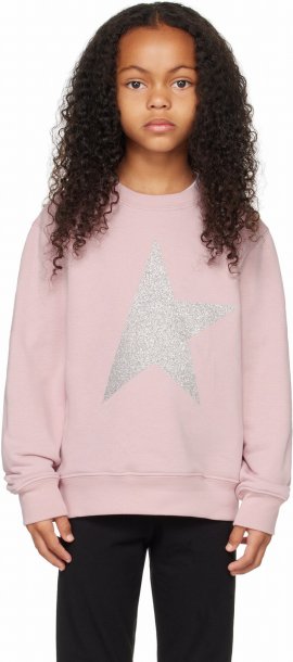 Kids Pink Star Sweatshirt In 25592 Pink/silver