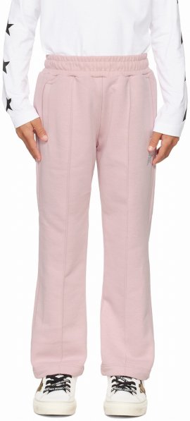 Kids Pink Star Glitter Lounge Pants In 25592 Pink/silver