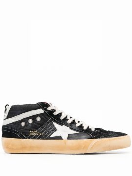 Mid Star Lace-up Sneakers In Black